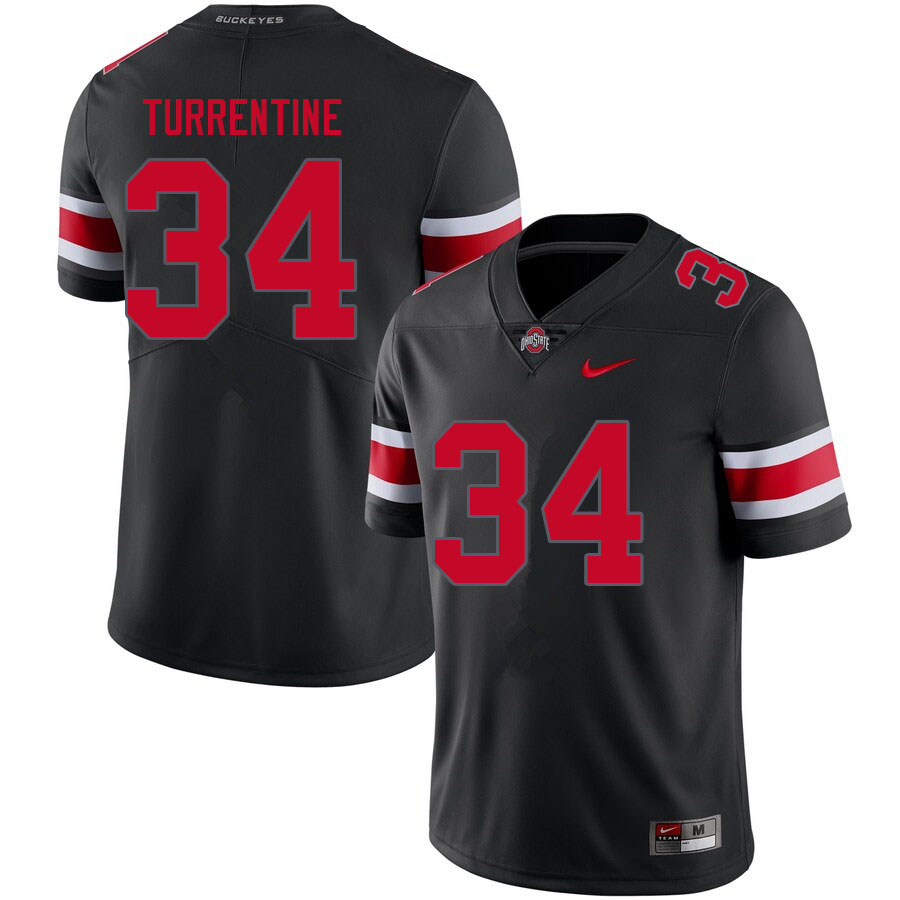 Men #34 Andre Turrentine Ohio State Buckeyes College Football Jerseys Sale-Blackout